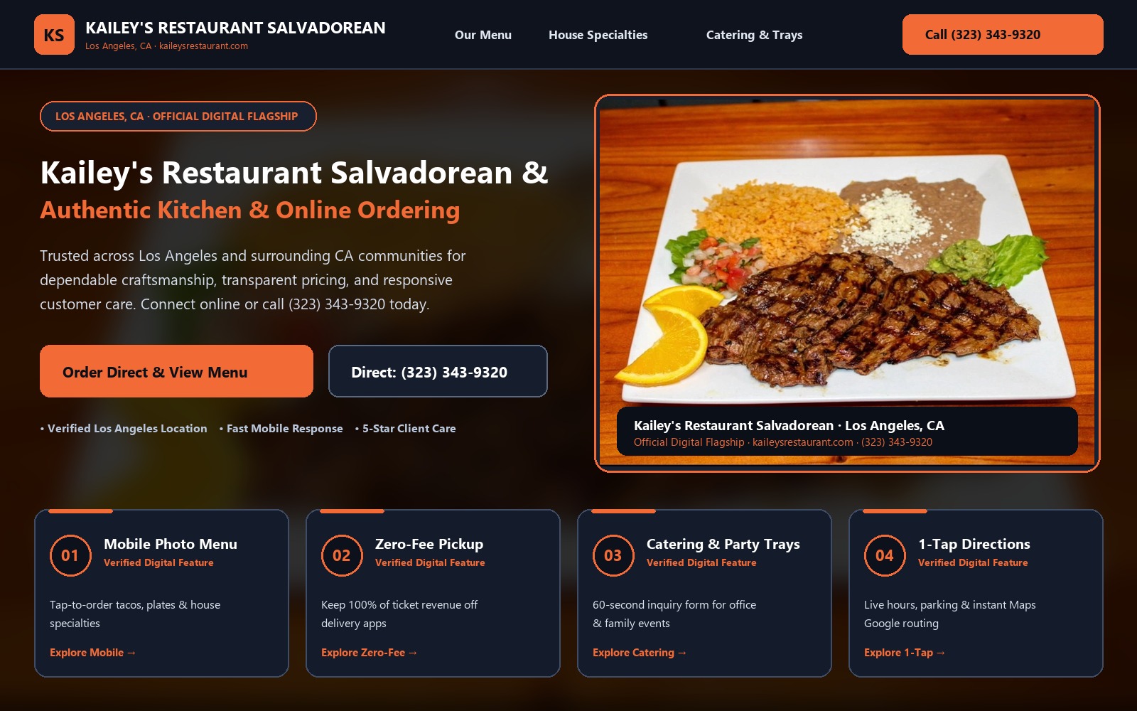Proposed Kailey's Restaurant Salvadorean & Mexican Food homepage preview